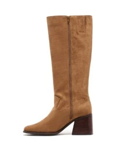 Quinn Tall Boot Toffee Suede -StepAura Store QUINN TOFFEEMICROSUEDE SIDE2 INTERIOR
