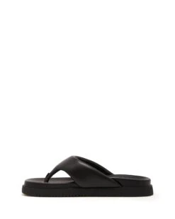 Radar Thong Sandal Black Smooth -StepAura Store RADAR BLACK SMOOTH PU SIDE2