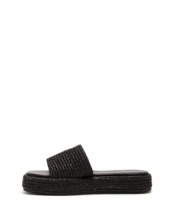 Retro Flatform Sandal Black Raffia 7 Retro Flatform Sandal Black Raffia -StepAura Store RETRO BLACK RAFFIA SIDE2
