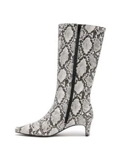 Rhome Tall Boot Black/White Snake -StepAura Store RHOME BLACKWHITESNAKEPU SIDE2 INTERIOR
