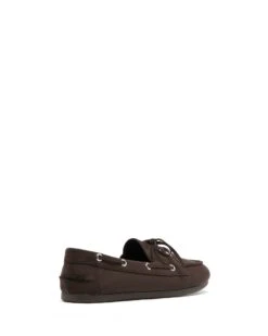 Sailor Boat Shoes Chocolate Microsuede -StepAura Store SAILOR CHOCOLATEMICROSUEDE BACKANGLE