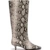 Spicy Tall Boot Black/White Snake