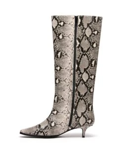 Spicy Tall Boot Black/White Snake 7 Spicy Tall Boot Black/White Snake -StepAura Store SPICY BLACK WHITE SNAKE PU SIDE2 INTERIOR