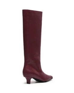 Spicy Tall Boot Bordeaux -StepAura Store SPICY BORDEAUX SMOOTH PU BACK ANGLE