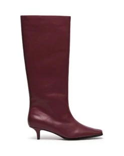 Spicy Tall Boot Bordeaux -StepAura Store SPICY BORDEAUX SMOOTH PU SIDE