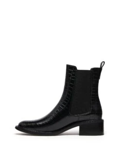 Stable Ankle Boot Black Croc -StepAura Store STABLE BLACK CROC PU SIDE2 INTERIOR