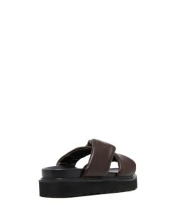 Valley Padded Slide Chocolate -StepAura Store VALLEY CHOCOLATEPU BACKANGLE