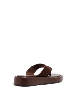 Veda Thong Sandal Chocolate Suede -StepAura Store VEDA CHOCOLATE BACKANGLE