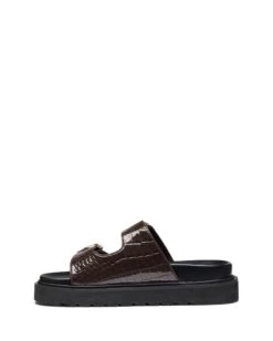 Venom Chocolate Patent Croc 9 Venom Chocolate Patent Croc -StepAura Store VENOM CHOCOLATEPATENTCROCPU SIDE2 INTERIOR