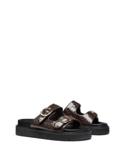 Venom Chocolate Patent Croc 7 Venom Chocolate Patent Croc -StepAura Store VENOM CHOCOLATEPATENTCROCPU TOEANGLE