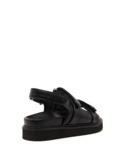 Veto Platform Sandal Black Smooth -StepAura Store VETO BLACK SMOOTH PU BACK