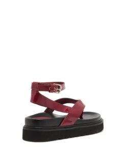 Visa Sandal Bordeaux Patent 6 Visa Sandal Bordeaux Patent -StepAura Store VISA BORDEAUX PATENT PU BACK