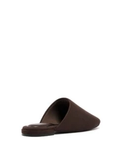 Weston Slide Mule Chocolate Suede -StepAura Store WESTON CHOCOLATEMICROSUEDE BACKANGLE