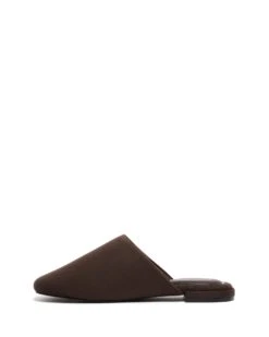 Weston Slide Mule Chocolate Suede -StepAura Store WESTON CHOCOLATEMICROSUEDE SIDE2 INTERIOR