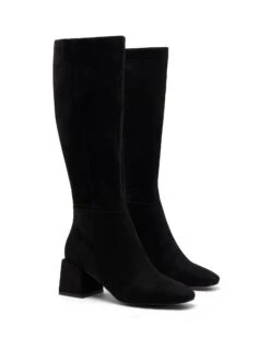 Wolf Tall Boot Black Suede -StepAura Store WOLF BLACK FAUX SUEDE PAIR