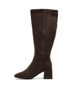 Wolf Tall Boot Chocolate Suede -StepAura Store WOLF CHOCOLATE SIDE2 INTERIOR