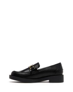 Wonder Loafer Black -StepAura Store WONDER BLACK SMOOTH PU SIDE2 INTERIOR