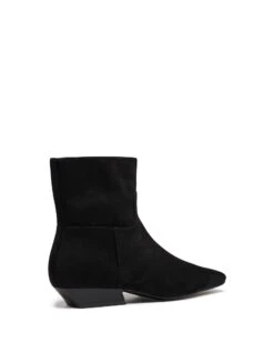 Xanthe Ankle Boot Black Suede -StepAura Store XANTHE BLACKFAUXSUEDE backangle