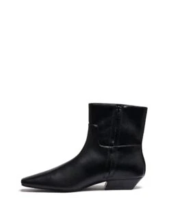 Xanthe Ankle Boot Black Smooth -StepAura Store XANTHE BLACKSMOOTHPU SIDE2 INTERIOR