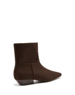Xanthe Ankle Boot Chocolate Suede -StepAura Store XANTHE CHCOLATEFAUXSUEDE BACKANGLE