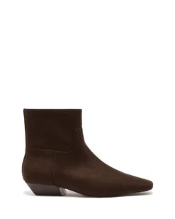 Xanthe Ankle Boot Chocolate Suede -StepAura Store XANTHE CHCOLATEFAUXSUEDE SIDE