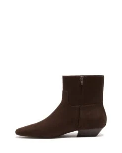 Xanthe Ankle Boot Chocolate Suede -StepAura Store XANTHE CHCOLATEFAUXSUEDE SIDE2 INTERIOR