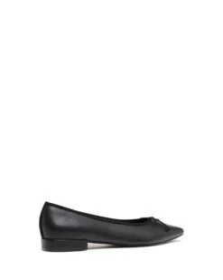Yazmina Pointed Flat Black Smooth -StepAura Store YAZMINA BLACKSMOOTHPU BACKANGLE